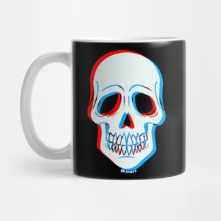 3D Glitch Skull (Red and Blue Version) Mug